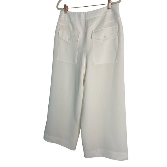 Rag & Bone Dress Pants Cropped Wide Leg High Rise Patch Pockets White Size 8 - Picture 5 of 10